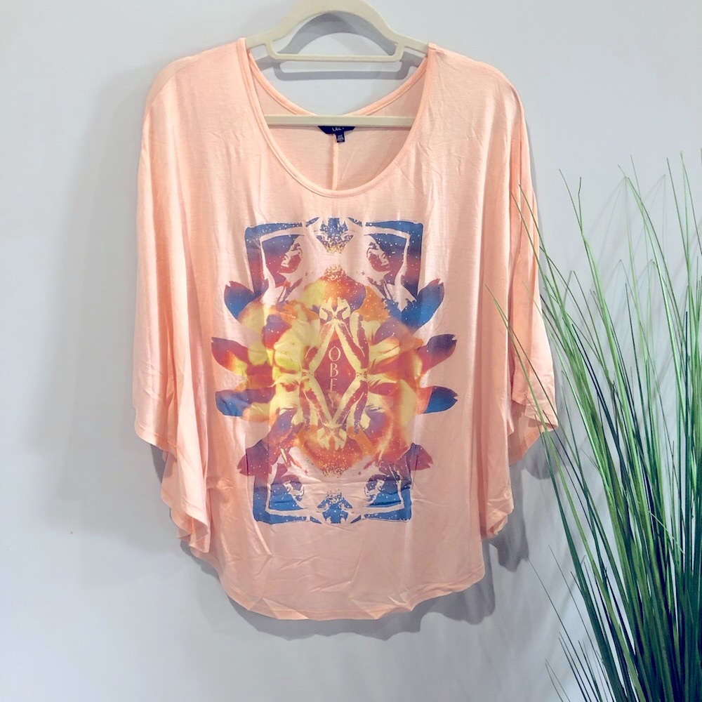 Festival season vintage Obey top XS psychedelic graphic hippie tunic